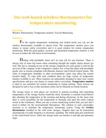 Use web-based wireless thermometer for temperature monitoring