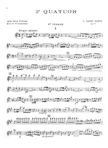 Partition parties, corde quatuor No. 2, Op.153, Saint-Saëns, Camille
