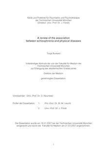A review of the association between schizophrenia and physical diseases [Elektronische Ressource] / Tonja Burkard