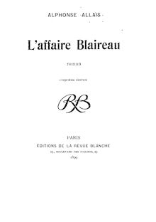 L affaire Blaireau : roman (Cinquième édition) / Alphonse Allais