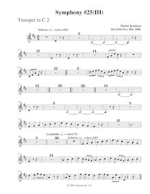 Partition trompette 2, Symphony No.25, A major, Rondeau, Michel par Michel Rondeau