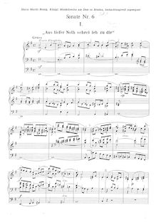 Partition orgue score, orgue Sonata No.6, Op.137, Merkel, Gustav Adolf