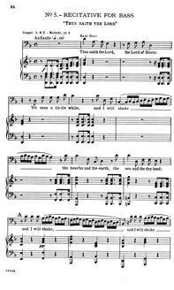 Partition , Recitative (basse): Thus Saith pour Lord, Messiah, Handel, George Frideric