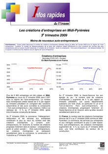 Les créations d entreprises en Midi-Pyrénées - 3e trimestre 2009