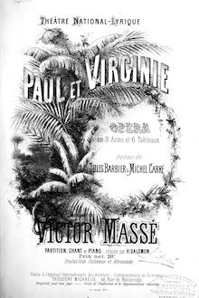 Partition Preliminaries, Act I, Paul et Virginie, Opéra en trois actes et six tableaux