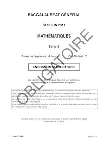 Bac 2011 S Maths obligatoire
