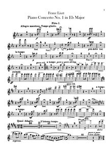 Partition flûte 1, 2, Piccolo, Piano Concerto No.1, Triangle Concerto