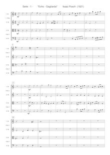 Partition chœur 1 score [ténor: C3 clef], Echo - Gagliarda, C major