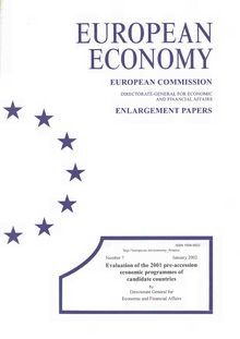 Evaluation of the 2001 pre-accession economic programmes of candidates countries