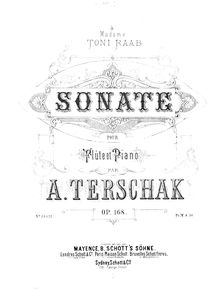 Partition complète, flûte Sonata No.1, Op.168, D major, Terschak, Adolf