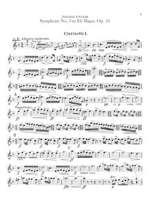 Partition clarinettes 1, 2 (en B♭, A), Symphony No.3, Symfonie č.3