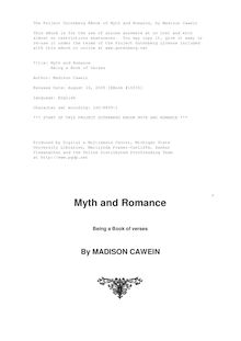 Myth and Romance - Being a Book of Verses