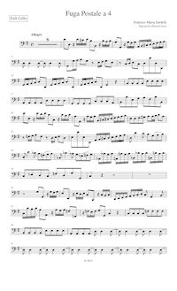 Partition violoncelle, Fuga postale a 4 pour cordes et continuo