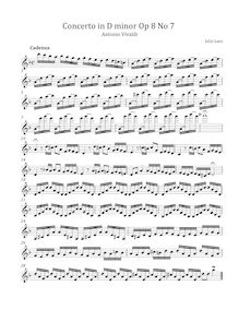Partition , Allegro - Cadenza, violon Concerto en D minor, RV 242