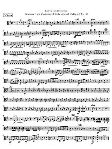 Partition altos, Romance pour violon et orchestre, G Major, Beethoven, Ludwig van