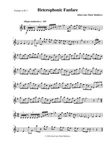 Partition trompette en B♭ 3, Heterophonic Fanfare, Fanfare on "Auld Lang Syne"