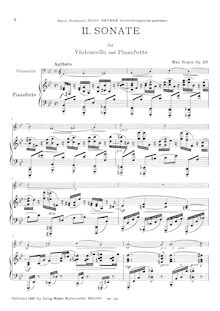 Partition de piano et partition de violoncelle, violoncelle Sonata No.2, Op.28