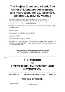 The Mirror of Literature, Amusement, and Instruction - Volume 20, No. 570, October 13, 1832