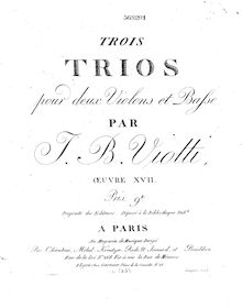 Partition violon 2, 3 Trios pour 2 Violons et Violoncelle, Viotti, Giovanni Battista