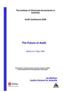 AG to  ICAA Audit Conference Melbourne 2009
