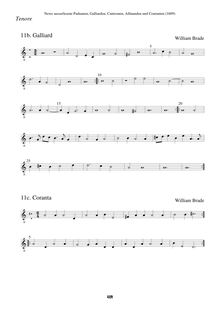 Partition ténor en G2 clef (Galliard + Coranta), Newe ausserlesene Paduanen, Galliarden, Cantzonen, Allmand und Couranten
