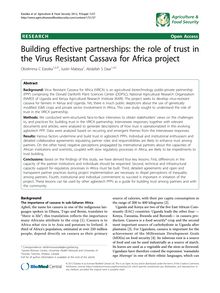 Building effective partnerships: the role of trust in the Virus Resistant Cassava for Africa project