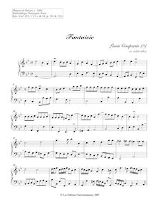 Partition Fantaisie (sol mineur), Pièces de clavecin du manuscrit Bauyn