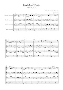 Partition complète (SATB), chansons without Words Op.38