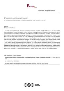 L espace politique éthiopien - article ; n°6 ; vol.40, pg 1379-1393