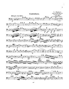 Partition Double basse, Piano Concerto No.1, C Major, Beethoven, Ludwig van