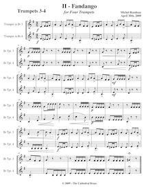 Partition , Fandango- trompettes 3/4 (B♭),  No.7 en F major, F major