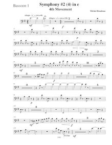 Partition basson 1, Symphony No.2, E minor, Rondeau, Michel par Michel Rondeau