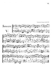 Partition Sonata No.5 en A minor, 12 violon sonates (deuxième livre)