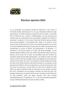 Élection sportive 2012