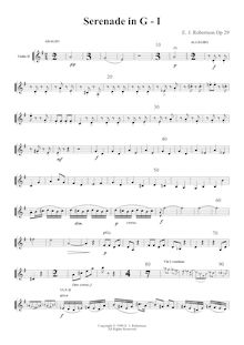 Partition violons II, Serenade en G, Robertson, Ernest John