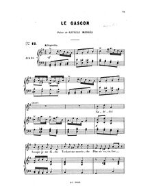 Partition Inomplete Score, Le gascon, Bizet, Georges