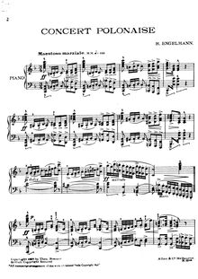Partition complète, Concert Polonaise, Engelmann, Hans