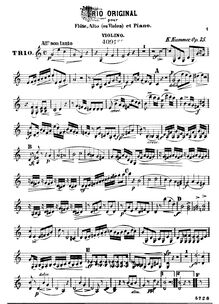 Partition en option violon, Trio pour Piano, flûte et violon, Op.75