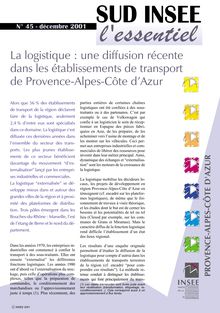 La logistique : une diffusion récente dans les établissements de transport de Provence-Alpes-Côte d Azur