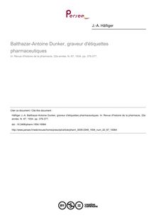 Balthazar-Antoine Dunker, graveur d étiquettes pharmaceutiques - article ; n°87 ; vol.22, pg 376-377