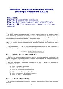 Réglement Intérieur ENCG - REGLEMENT INTERIEUR DE l ENCG «BAC+5 ...