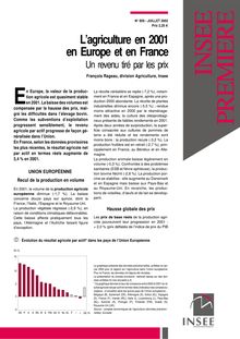 L agriculture en 2001 en Europe et en France - Un revenu tiré par les prix