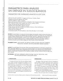 Parámetros para análisis sin drenaje en suelos blandos (Parameters for undrained analysis in soft soil)