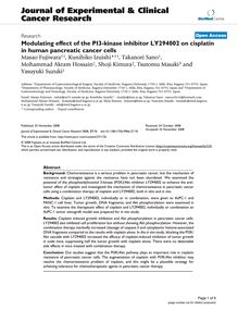 Modulating effect of the PI3-kinase inhibitor LY294002 on cisplatin in human pancreatic cancer cells
