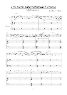 Partition Salmo primero, Tres piezas para violoncelle y órgano, Marín García, Luis Ignacio
