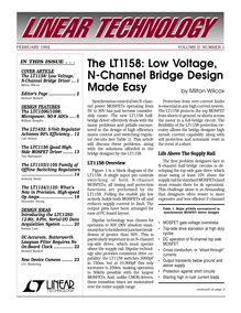 IN THIS ISSUE The LT1158: Low Voltage N Channel Bridge Design Made Easy