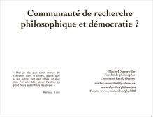 Communauté de recherche philosophique et démocratie