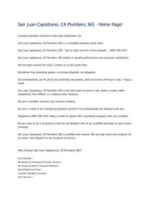 San Juan Capistrano, CA Plumbers 365