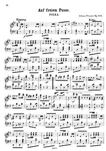 Partition complète, Auf freiem Fusse, Op.345, Strauss Jr., Johann