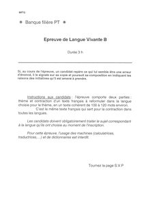 PT 2005 concours Langues Vivantes